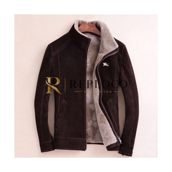 ✨Burberry 2019 Mens Casual Leather Jacket - 버버리 2019 남성 캐쥬얼 가죽 자켓 Bur01454x.Size(l - 4xl).브라운
