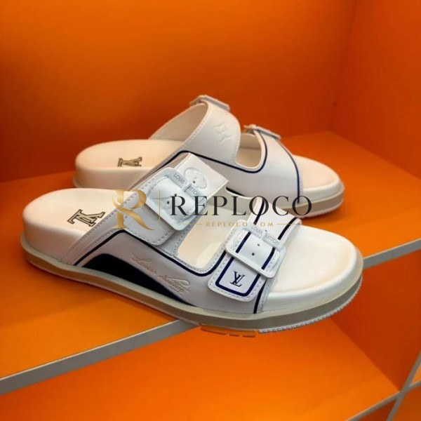 ✨Louis Vuitton 2021 Men's Leather Slipper,LOUS2090 - 루이비통 2021 남성용 레더 슬리퍼,Size(240-270),화이트
