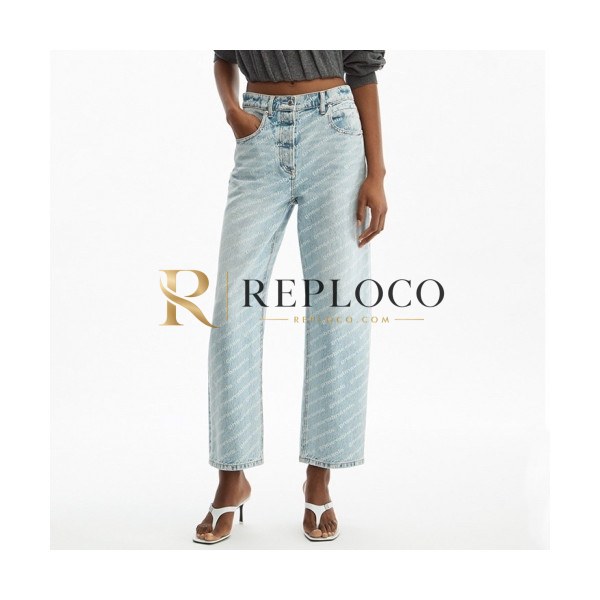 ✨[매장판]Alexsander Wang 2020 Womens Logo Classic Denim Pants - 알렉산더왕 2020 여성 로고 클래식 데님 팬츠 Alw0135x.Size(s - l).블루