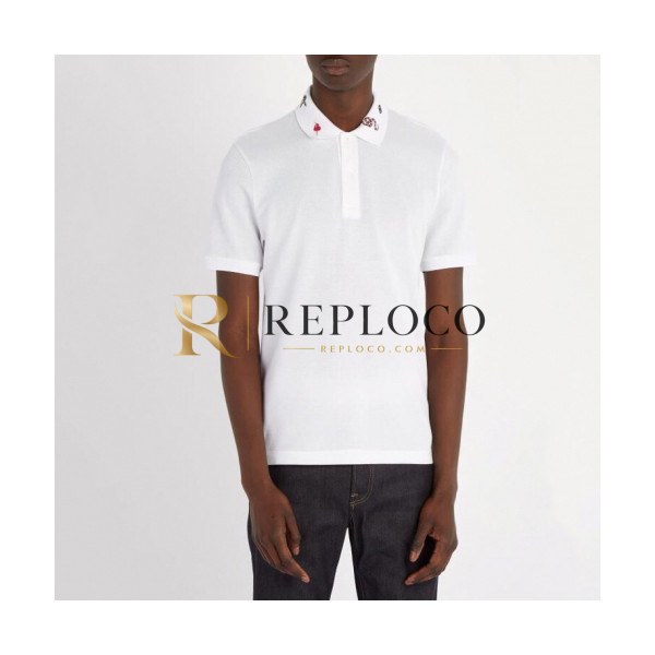 ✨Gucci 2019 Mens Polo Embroidery Cotton Short Sleeved T-shirt - 구찌 남성 신상 폴로 자수 코튼 반팔티 Guc0864x.Size(m - 3xl).화이트