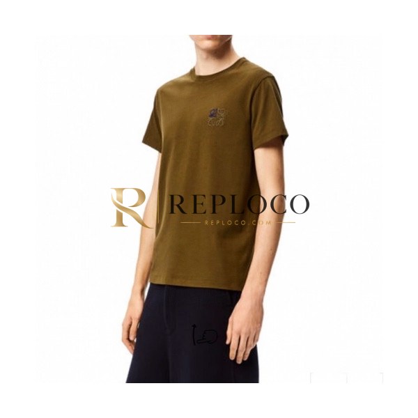 ✨Loewe Mens Smile Short Sleeved Tshirts Burgundy - 로에베 2021 남성 폴로 반팔티 Loe0446x Size(s - 2xl) 카멜