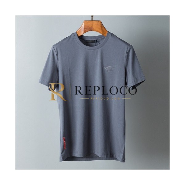 ✨Prada Mens Basic Logo Short Sleeved Tshirts Gray - 프라다 2021 남성 베이직 로고 폴로 반팔티 Pra02275x Size(m - 3xl) 그레이