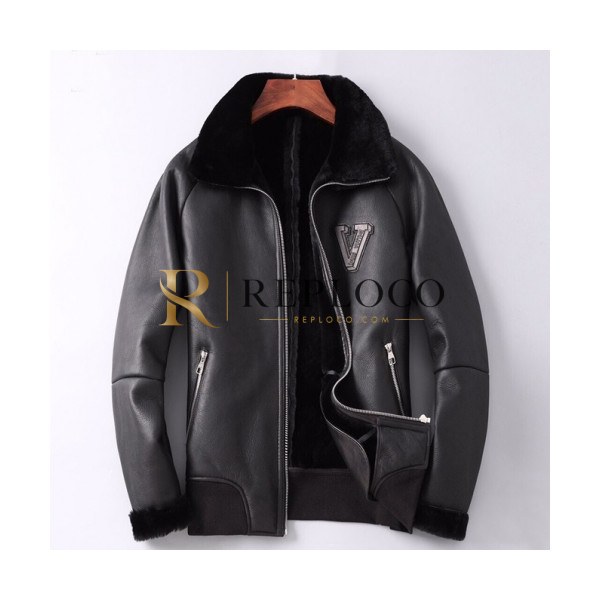 ✨Louis vuitton 2019 Mens Logo Mink Leather Jacket - 루이비통 2019 남성 로고 밍크 가죽 자켓 Lou01481x.Size(m - 3xl).블랙