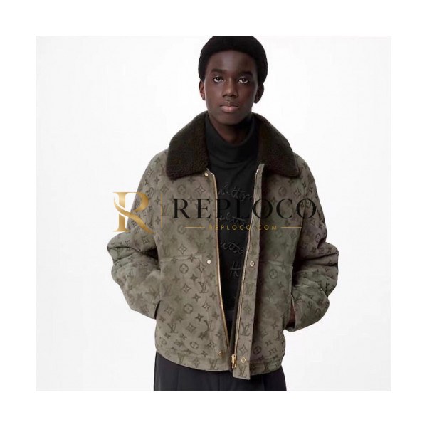 ✨Louis vuitton Mens Logo Leather Jackets Khaki - 루이비통 2021 남성 로고 가죽 자켓 Lou03875x Size(s - xl) 카키