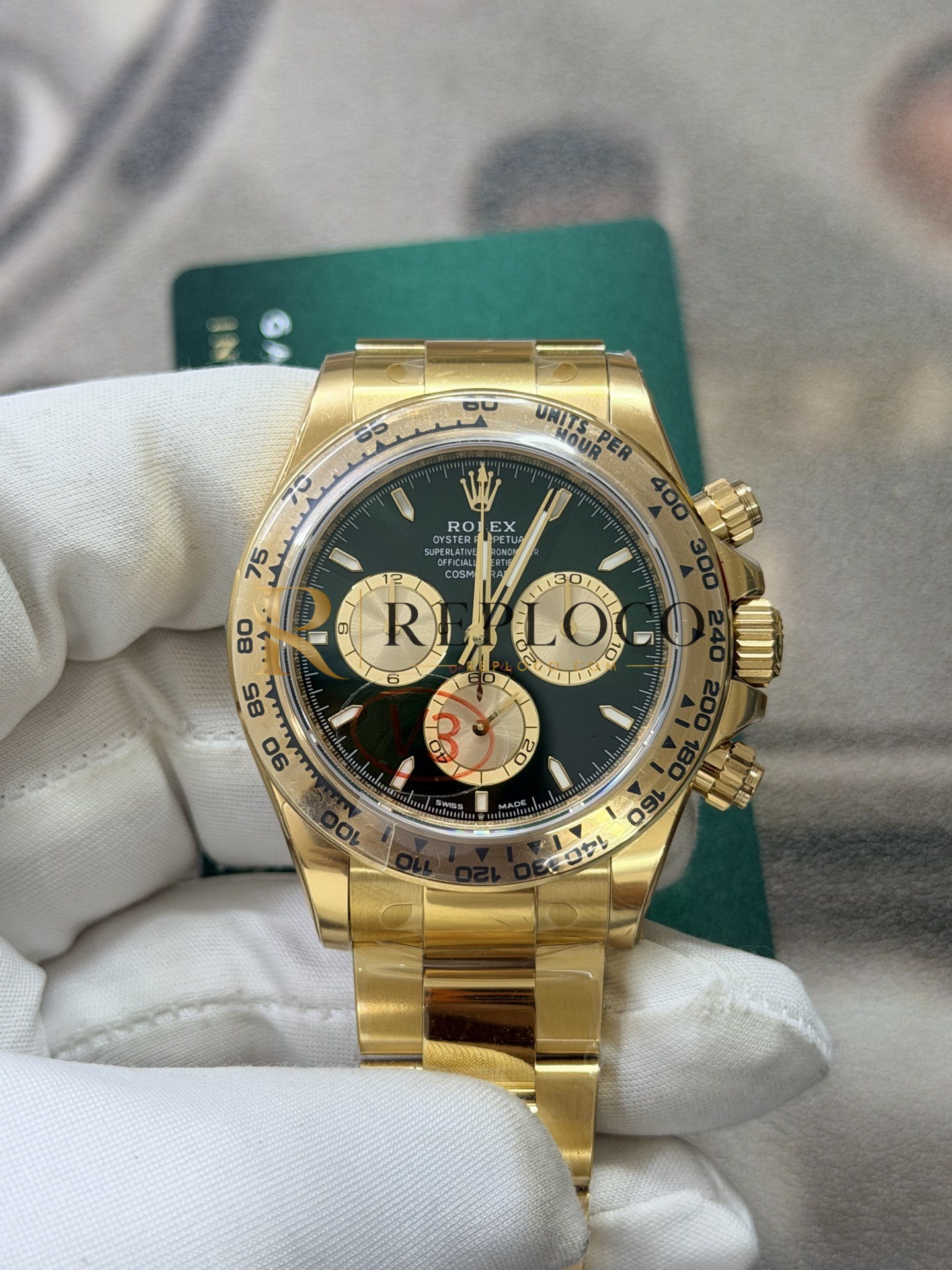 VS 공장 롤렉스 코스모그래프 데이토나 40mm 126508 그린 다이얼 옐로골드 1:1 슈퍼클론 DD4131 무브먼트