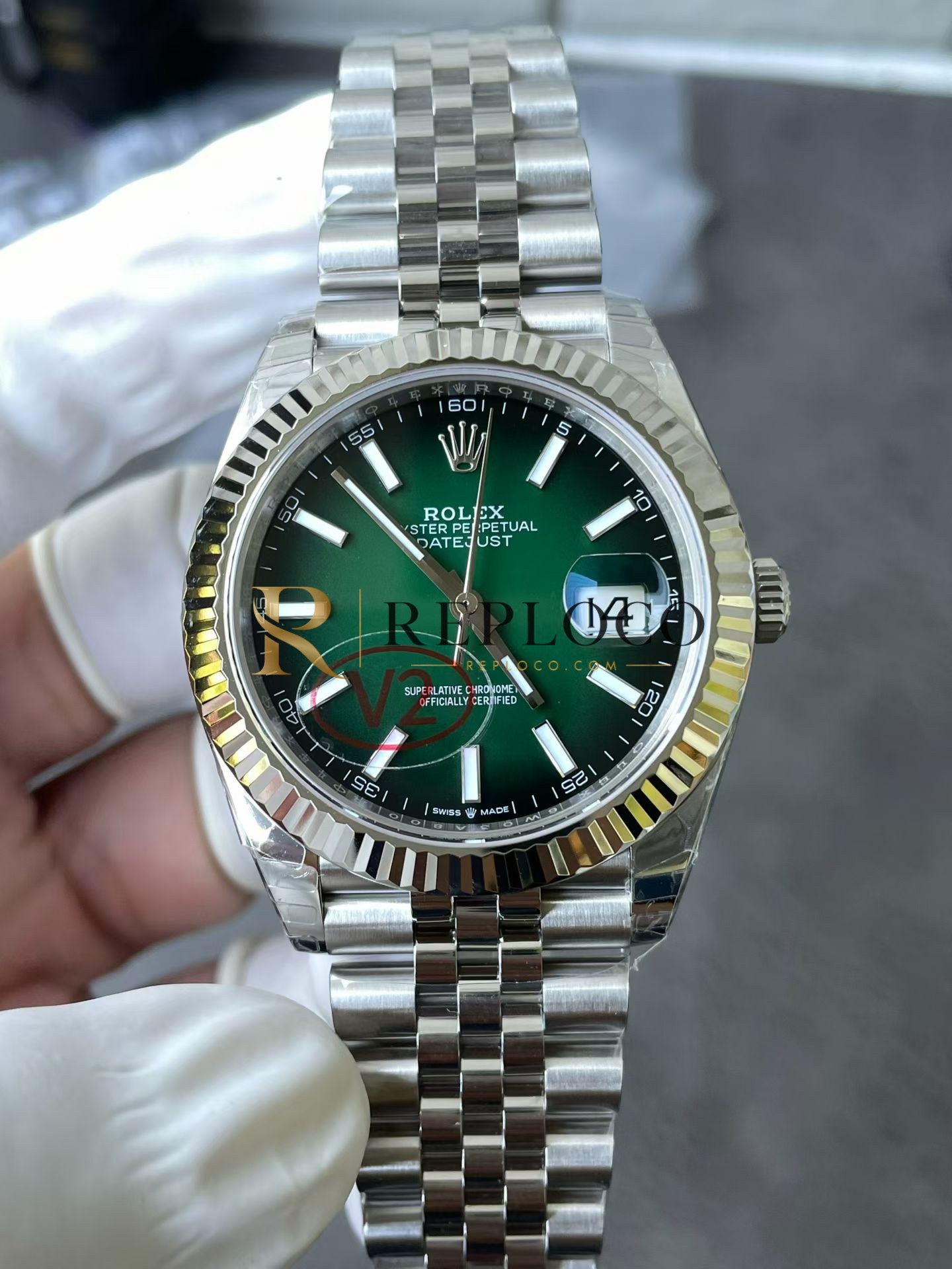 VS 공장 롤렉스 데이트저스트 41mm 126334 그라데이션 그린 다이얼 1:1 슈퍼클론 DD3235 무브먼트