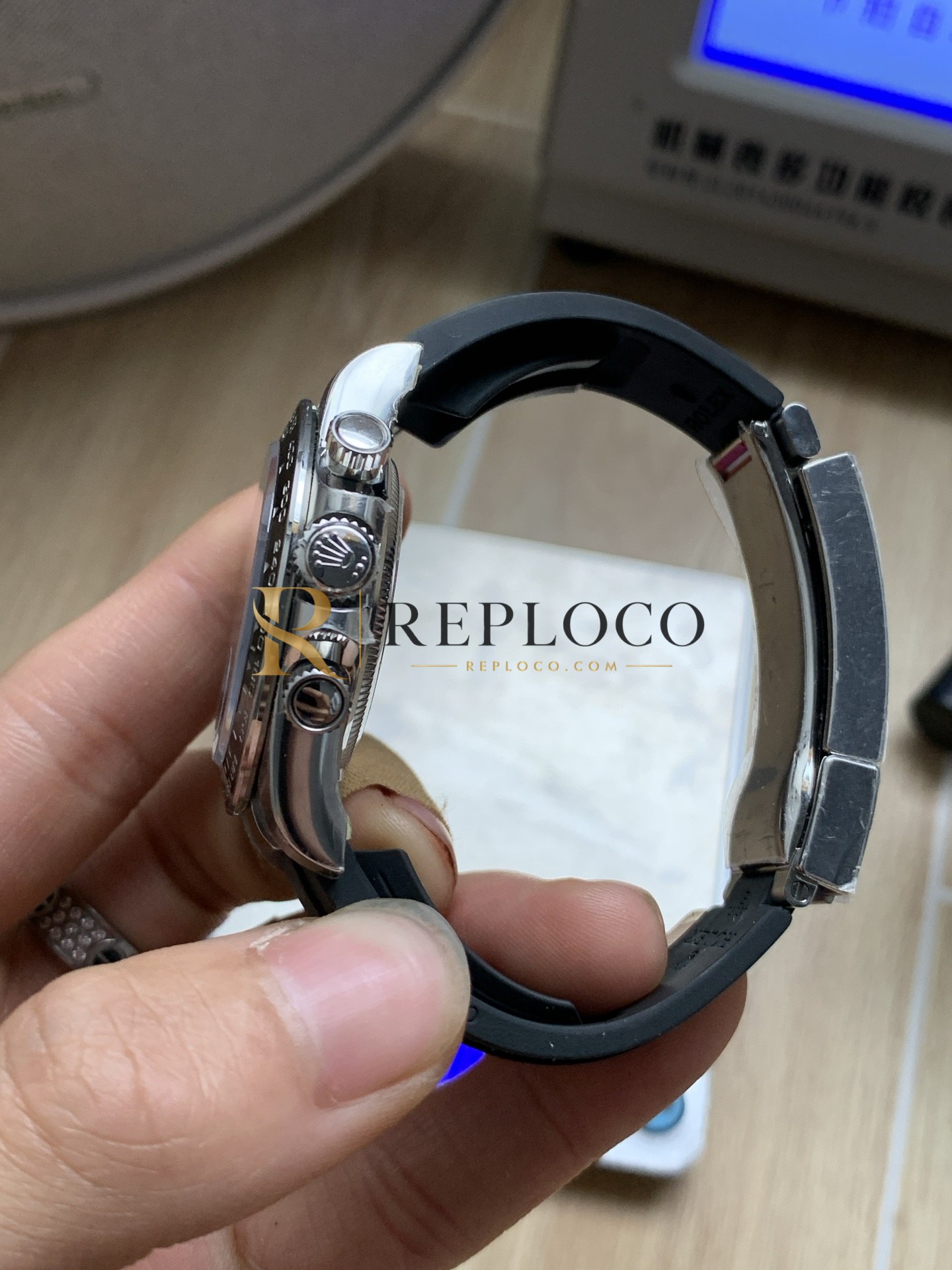 VS 공장 롤렉스 코스모그래프 데이토나 40mm 126519LN 화이트 골드 고스트 다이아몬드 다이얼 러버 스트랩 1:1 슈퍼클론 DD4131 무브먼트 - 이미지 6