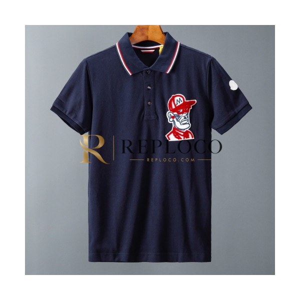 ✨[매장판]Moncler 2020 Mens Logo Cotton Short Sleeved Polo Tshirts - 몽클레어 2020 남성 로고 코튼 폴로 반팔티 Moc01520x.Size(m - 3xl).네이비