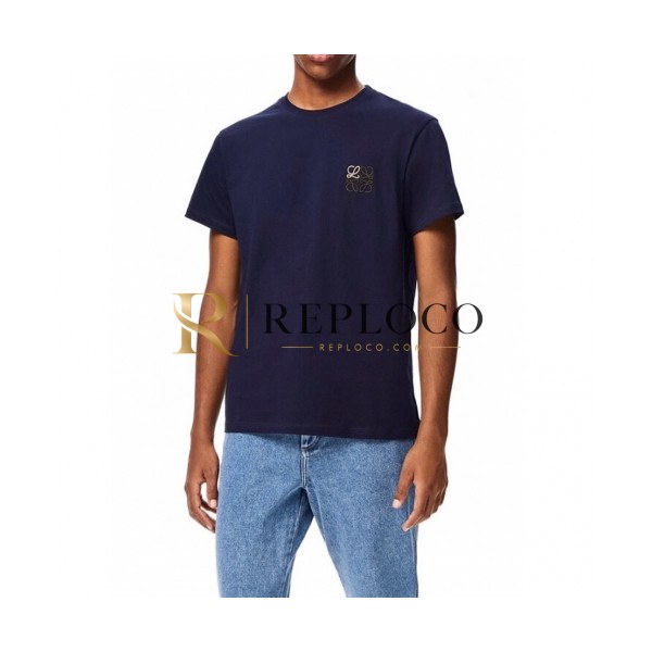 ✨Loewe Mens Smile Short Sleeved Tshirts Navy - 로에베 2021 남성 폴로 반팔티 Loe0444x Size(s - 2xl) 네이비