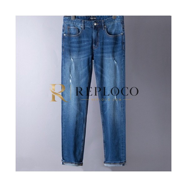 ✨Tom Ford 2020 Mens Logo Classic Denim Jeans - 톰포드 2020 남성 로고 클래식 데님 청바지 Tomf0018x.Size(29 - 38).블루