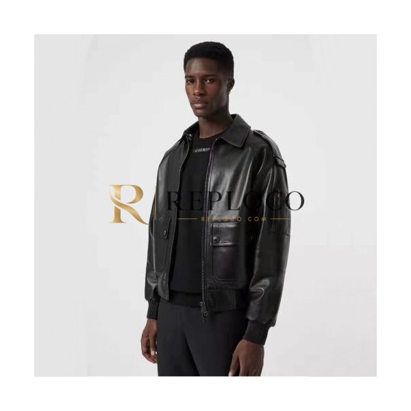 ✨Burberry 2019 Mens Casual Sheep Skin Jacket - 버버리 2019 남성 캐쥬얼 양가죽 자켓 Bur01133x.Size(m - 2xl).블랙