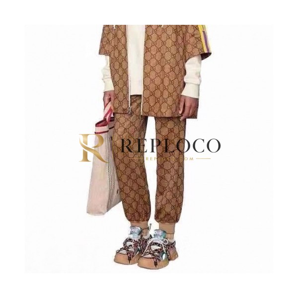 ✨[구찌]Gucci 2020 Mens Casual Initial Logo Silket Pants - 구찌 2020 남성 캐쥬얼 이니셜 로고 실켓 팬츠 Guc02005x.Size(m - 2xl).브라운