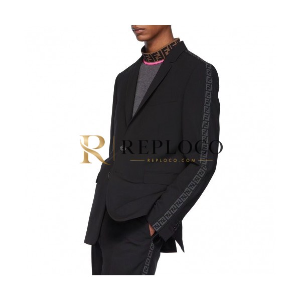 ✨[매장판]Fendi 2020 Mens Casual Logo Cotton Suit Jackets - 펜디 2020 남성 캐쥬얼 로고 코튼 슈트 자켓 Fen0539x.Size(m - 3xl).블랙
