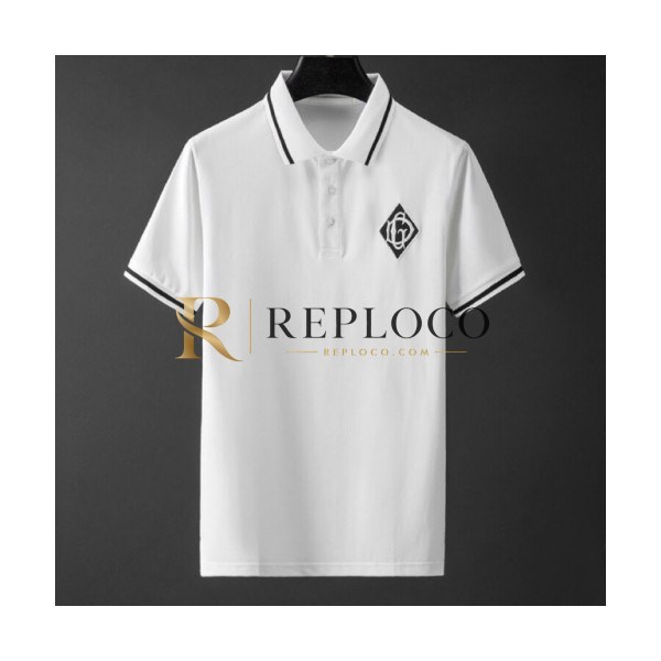 ✨[돌체앤가바나]Dolce&Gabbana 2020 Mens Logo Silket Short Sleeved Polo Tshirts - 돌체앤가바나 2020 남성 로고 실켓 폴로 반팔티 Dol0286x.Size(m - 2xl).화이트