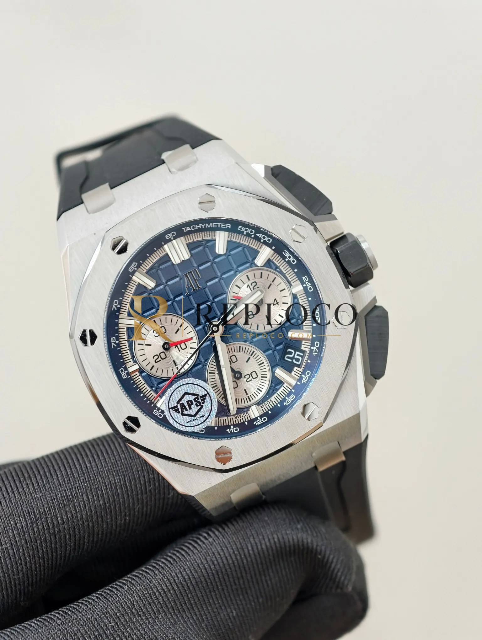AP 로열 오크 오프쇼어 43mm 26420 SS APSF 1:1 베스트 에디션 블루 다이얼 러버 스트랩 슈퍼클론 4401