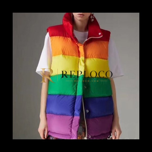 ✨2018/19 Burberry Rainbow Down Padding VEST - 버버리 레인보우 오버사이즈 패딩조끼 BUR0270 ,SIZE (S - 2XL)