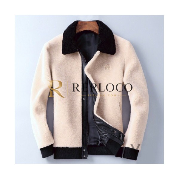 ✨Loewe 2019 Mens Causal Mink Leather Jacket - 로에베 2019 남성 캐쥬얼 밍크 가죽 자켓 Loe0118x.Size(l - 4xl).아이보리