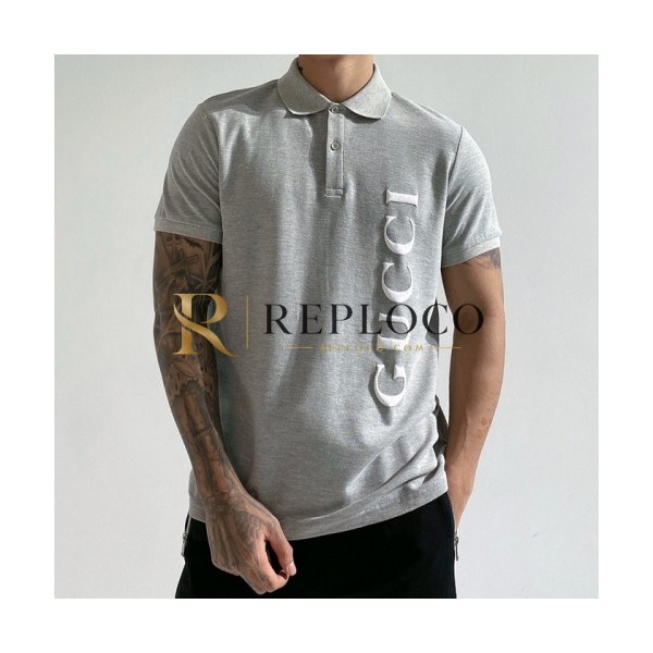 ✨[매장판]Gucci 2020 Mens Logo Cotton Short Sleeved Polo Tshirts - 구찌 2020 남성 로고 코튼 폴로 반팔티 Guc02747.Size(m - 2xl).그레이