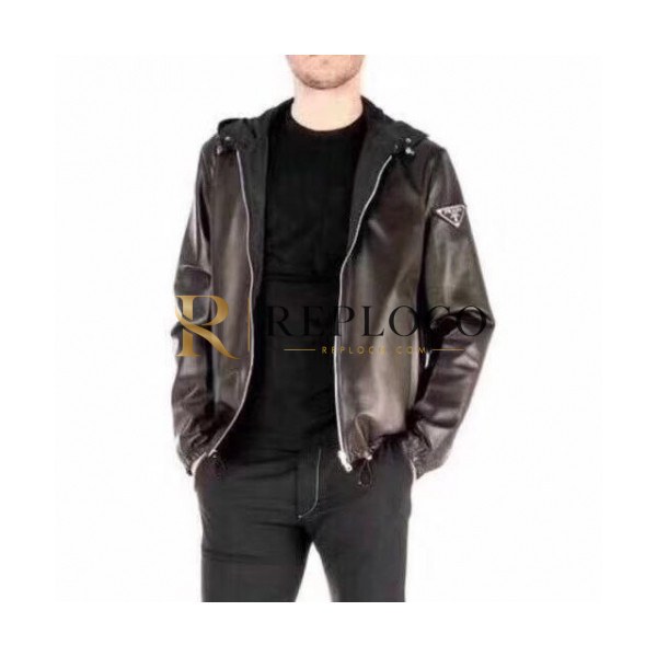 ✨Prada 2019 Mens Logo Casual Leather Jacket - 프라다 2019 남성 로고 캐쥬얼 가죽 자켓 Pra0889x.Size(m - 3xl).2컬러(블루/블랙)
