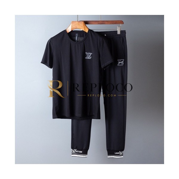 ✨[루이비통]Louis vuitton 2020 Mens Casual Logo Training Short Sleeved Clothes&Pants - 루이비통 2020 남성 캐쥬얼 로고 반팔 트레이닝복&팬츠 Lou01931x.Size(m - 5xl).블랙