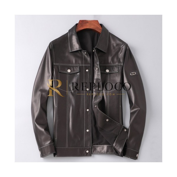 ✨Louis vuitton 2019 Mens Logo Leather Jacket - 루이비통 2019 남성 로고 가죽 자켓 Lou01411x.Size(m - 3xl).블랙