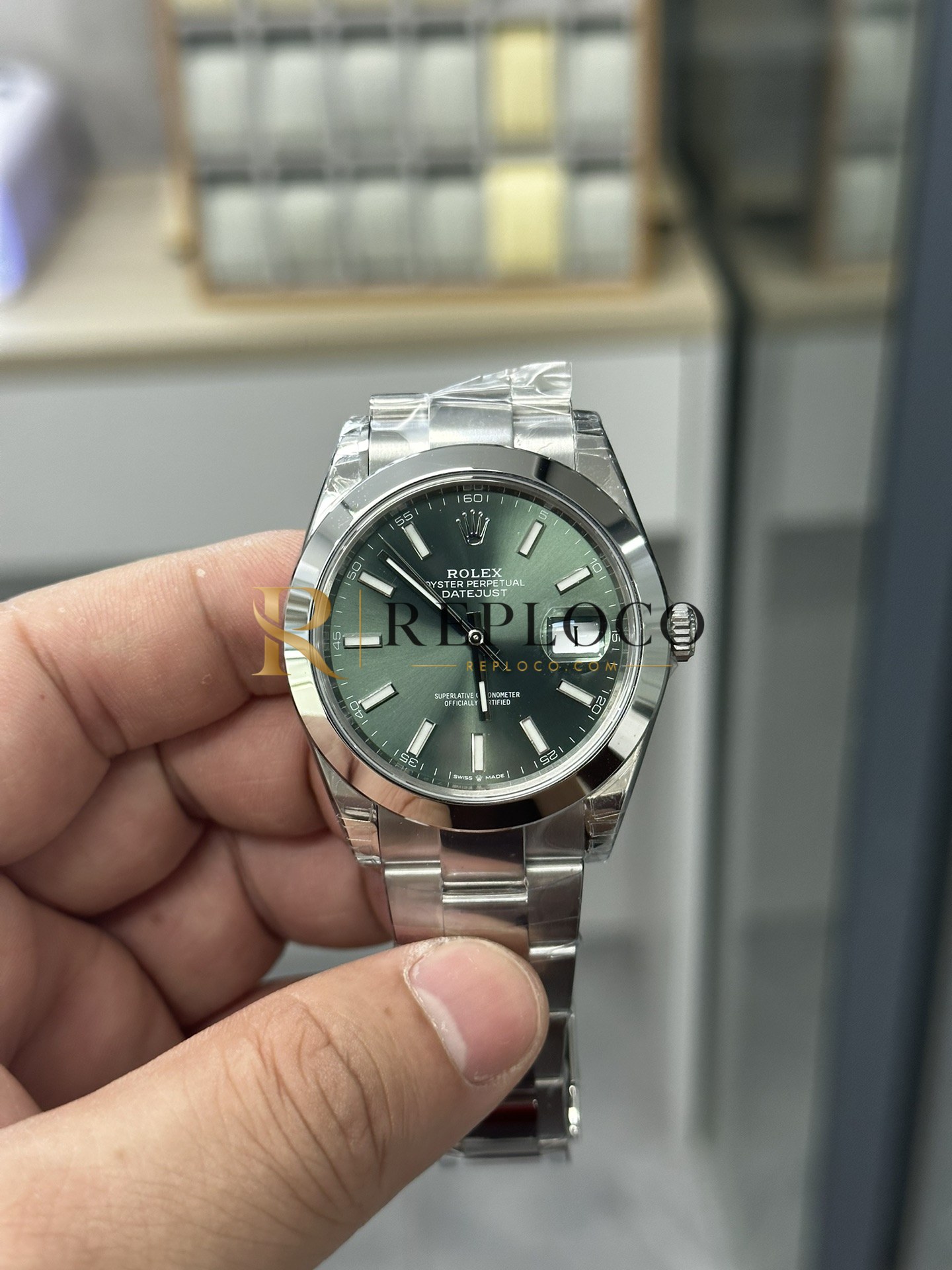 VS 공장 롤렉스 데이트저스트 41mm 126300 민트 그린 선버스트 다이얼 스무스 베젤 오이스터 브레이슬릿 1:1 슈퍼클론 DD3235 무브먼트