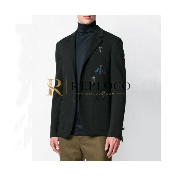✨Fendi 2019 Mens Logo Cashmere Suit Jacket - 펜디 2019 남성 로고 캐시미어 슈트자켓 Fen0312x.Size(m - 3xl).블랙