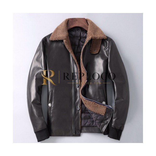 ✨Burberry 2019 Mens Casual Duck Down Leather Jacket - 버버리 2019 남성 캐쥬얼 덕다운 가죽 자켓 Bur01449x.Size(l - 4xl).블랙