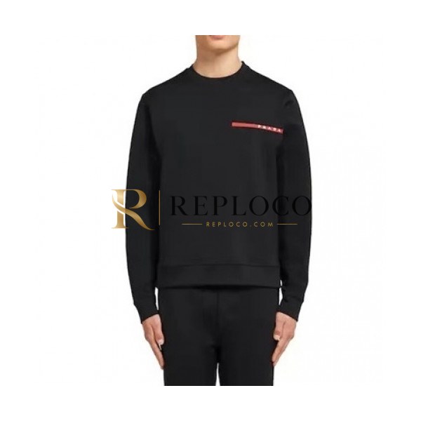 ✨Prada Mens Crew-neck Cotton Tshirts Black - 프라다 2021 남성 로고 크루넥 코튼 긴팔티 Pra02356x Size(m - 2xl) 블랙