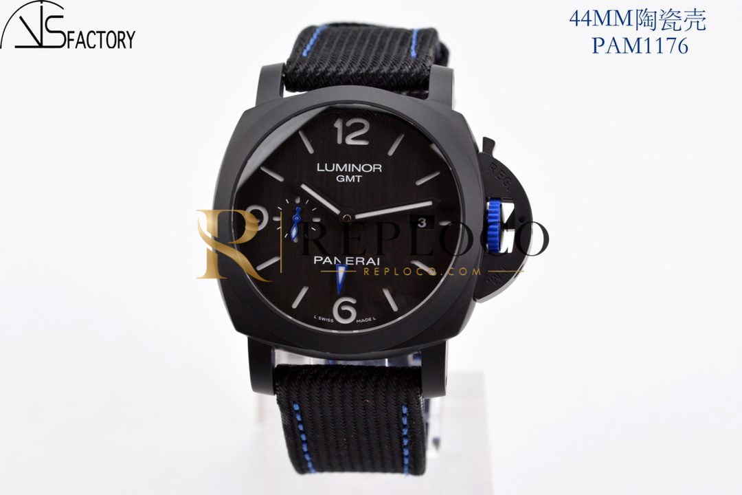 파네라이 루미노르 GMT PAM01176 PAM11176 VS 공장 1:1 베스트 버전 블랙 다이얼 P9010 무브먼트