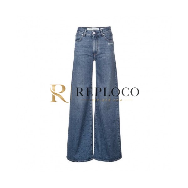 ✨[오프화이트]Off-white 2020 Womens Logo Denim Jeans - 오프화이트 2020 여성 로고 데님 청바지 Off0426x.Size(26 - 30).블루