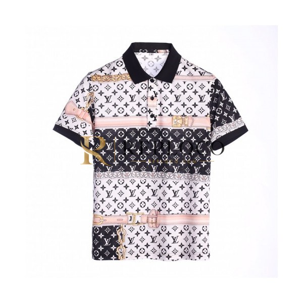 ✨[루이비통]Louis vuitton 2020 Mens Logo Cotton Short Sleeved Polo Tshirts - 루이비통 2020 남성 로고 코튼 폴로 반팔티 Lou02021x.Size(m - 3xl).블랙