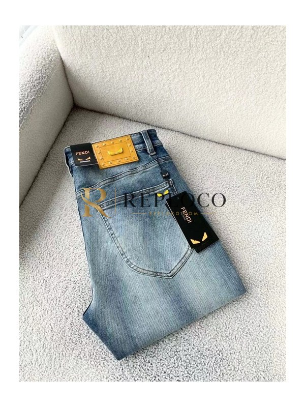 ✨[펜디]Fendi 2023 Mens Casual Initial Logo Casual Pants - 펜디 2023 남성 캐쥬얼 이니셜 로고 캐쥬얼 팬츠 Fen0871x.Size(29 - 38).블루