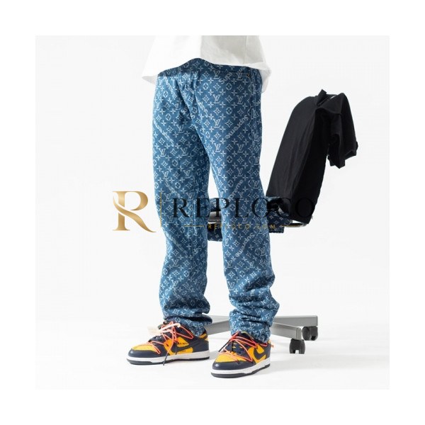 ✨Louis vuitton Mens Monogram Casual Pants Blue - 루이비통 2021 남성 모노그램 캐쥬얼 팬츠 Lou02852x Size(29 - 38) 블루