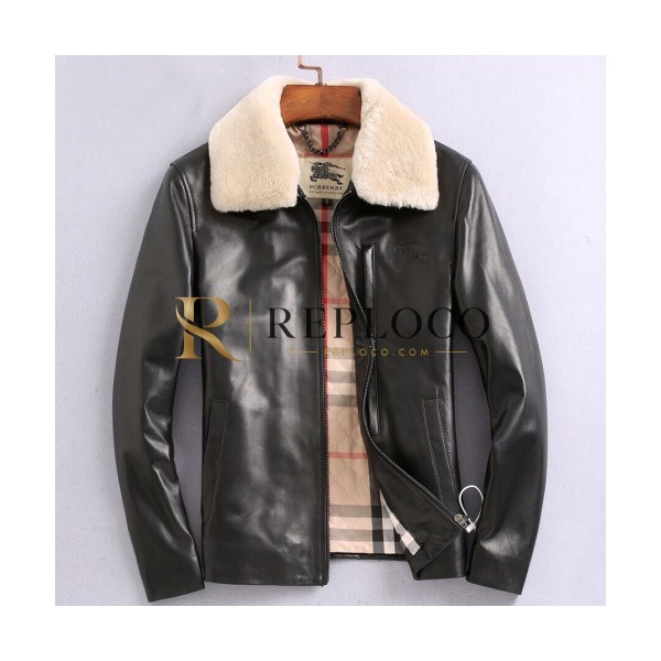 ✨Burberry 2019 Mens Casual Leather Jacket - 버버리 2019 남성 캐쥬얼 레더 자켓 Bur01298x.Size(m - 3xl).블랙