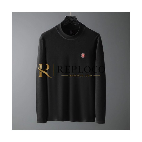 ✨[에르메스]Hermes 2020 Mens Turtle-neck Casual Cotton Tshirts- 에르메스 2020 남성 터틀넥 캐쥬얼 코튼 긴팔티 Her0543x.Size(m - 3xl).블랙