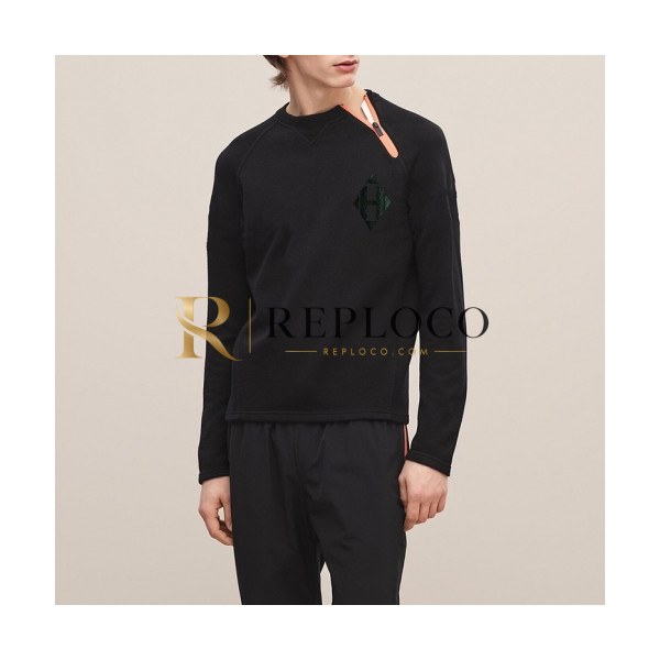 ✨Hermes 2020 Mens Crew-neck Casual Tshirts- 에르메스 2020 남성 크루넥 캐쥬얼 긴팔티 Her0381x.Size(m - 2xl).블랙
