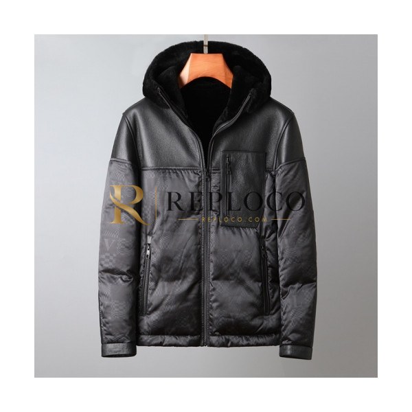 ✨Louis vuitton Mens Logo Leather Jackets Black - 루이비통 2021 남성 로고 가죽 자켓 Lou03777x Size(m - 3xl) 블랙