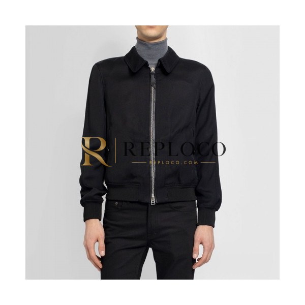 ✨Tom Ford Mens Logo Casual Leather Jacket Black - 톰포드 2021 남성 로고 캐쥬얼 자켓 Tomf0025x Size(m - 2xl) 블랙