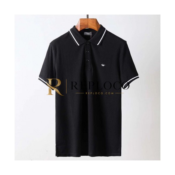 ✨Dior 2019 Mens Business Embroidery Logo Polo Cotton Short Sleeved T-shirt - 디올 남성 비지니스 자수 로고 폴로 코튼 반팔티 Dio0160x.Size(m - 2xl).2컬러(블랙/화이트)