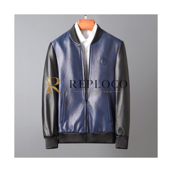 ✨Armani Mens Classic Leather Jackets Navy - 알마니 2021 남성 클래식 캐쥬얼 가죽 자켓 Arm0911x Size(m - 3xl) 네이비