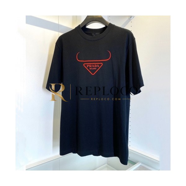 ✨Prada Mens Basic Logo Short Sleeved Tshirts Navy - 프라다 2021 남성 베이직 로고 폴로 반팔티 Pra02253x Size(s - 2xl) 네이비