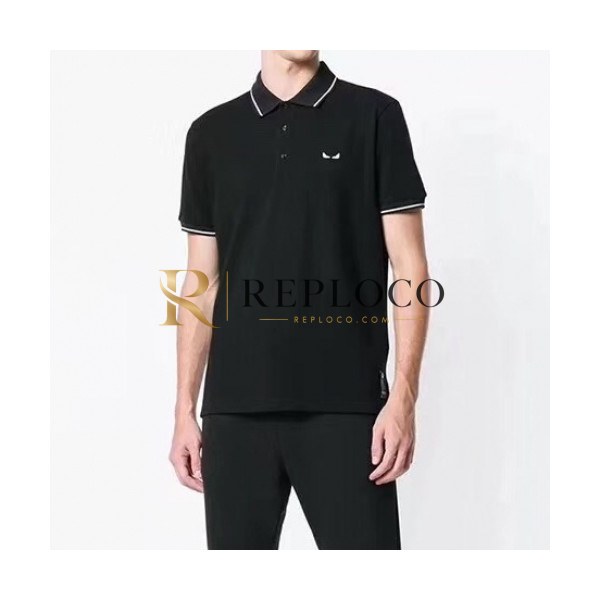 ✨[펜디]Fendi 2020 Mens Logo Casual Cotton Polo Short Sleeved Tshirts - 펜디 2020 남성 로고 캐쥬얼 코튼 폴로 반팔티 Fen0625x.Size(m - 2xl).블랙