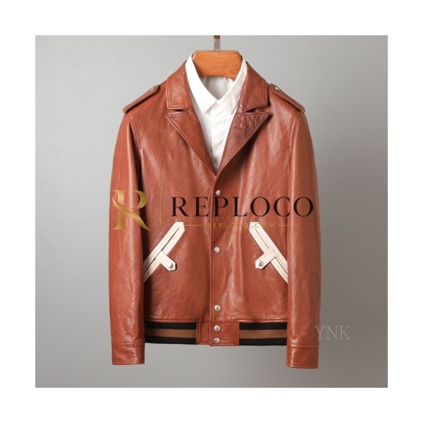 ✨[1:1]Saint Laurent 2020 Mens Classic Leather Jackets - 입생로랑 2020 남성 클래식 가죽 자켓 Ysl0092x.Size(m - 3xl).버건디