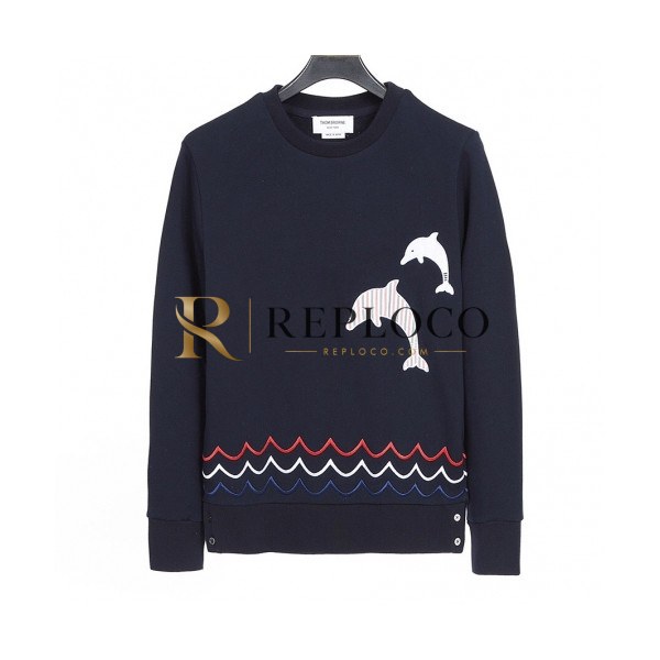 ✨[톰브라운]Thom Browne 2020 Mm/Wm Crew-neck Tshirts - 톰브라운 2020 남/녀 크루넥 긴팔티 Thom0966x.Size(s - 3xl).네이비