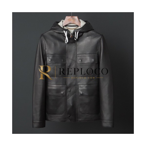✨Burberry 2019 Mens Casual Leather Jacket - 버버리 2019 남성 캐쥬얼 레더 자켓 Bur01277x.Size(m - 3xl).블랙