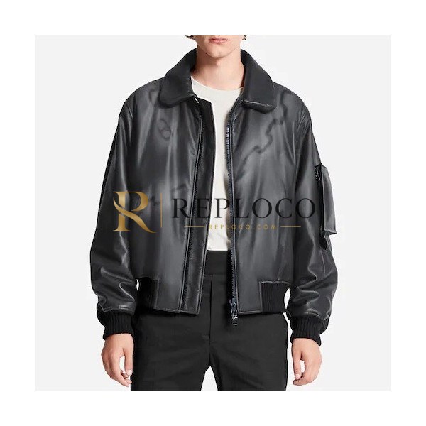 ✨[루이비통]Louis vuitton 2020 Mens Logo Leather Jackets - 루이비통 2020 남성 로고 가죽 자켓 Lou02247x.Size(m - 3xl).블랙