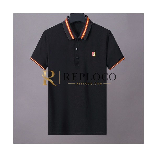 ✨[펜디]Fendi 2020 Mens Logo Casual Short Sleeved Polo Tshirts - 펜디 2020 남성 로고 캐쥬얼 코튼 폴로 반팔티 Fen0781x.Size(m - 3xl).블랙
