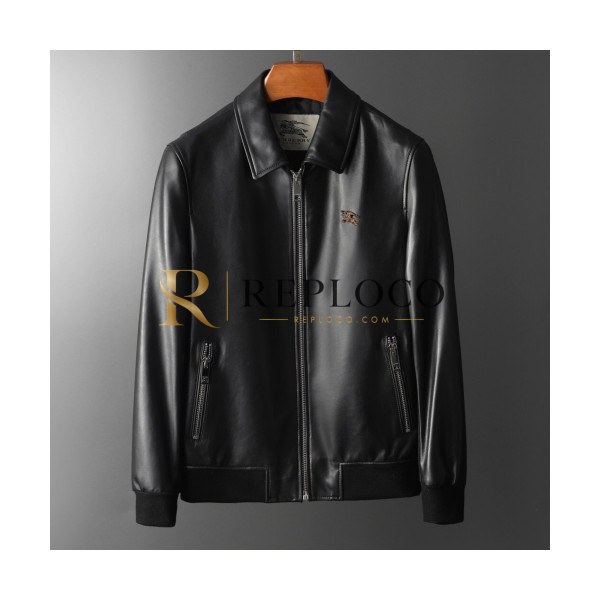 ✨Burberry 2019 Mens Casual Leather Jacket - 버버리 2019 남성 캐쥬얼 레더 자켓 Bur01280x.Size(m - 3xl).블랙