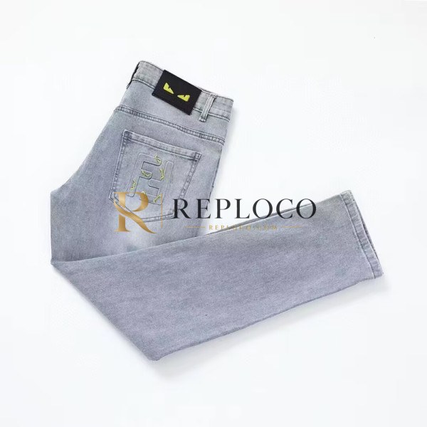 ✨Fendi 2023 Mens Monogram Casual Pants - 펜디 2023 남성 모노그램 캐쥬얼 팬츠 Fen02729x.Size(29 - 40).블루